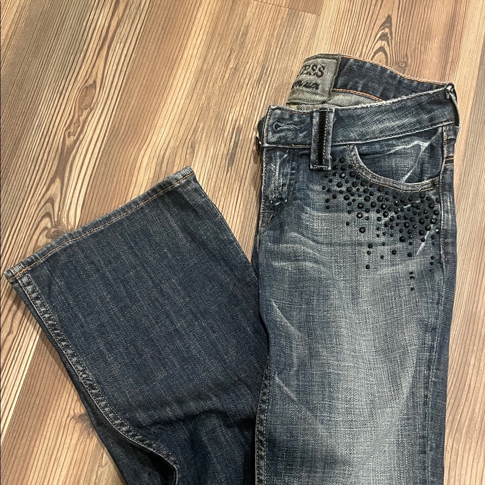 Guess Premium Blue Jeans with Black Embellishments